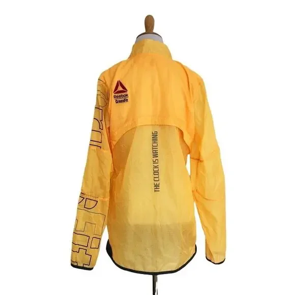 REEBOK x CROSSFIT The Clock Is Watching Lightweight Windbreaker Jacket Yellow M - Picture 4 of 11